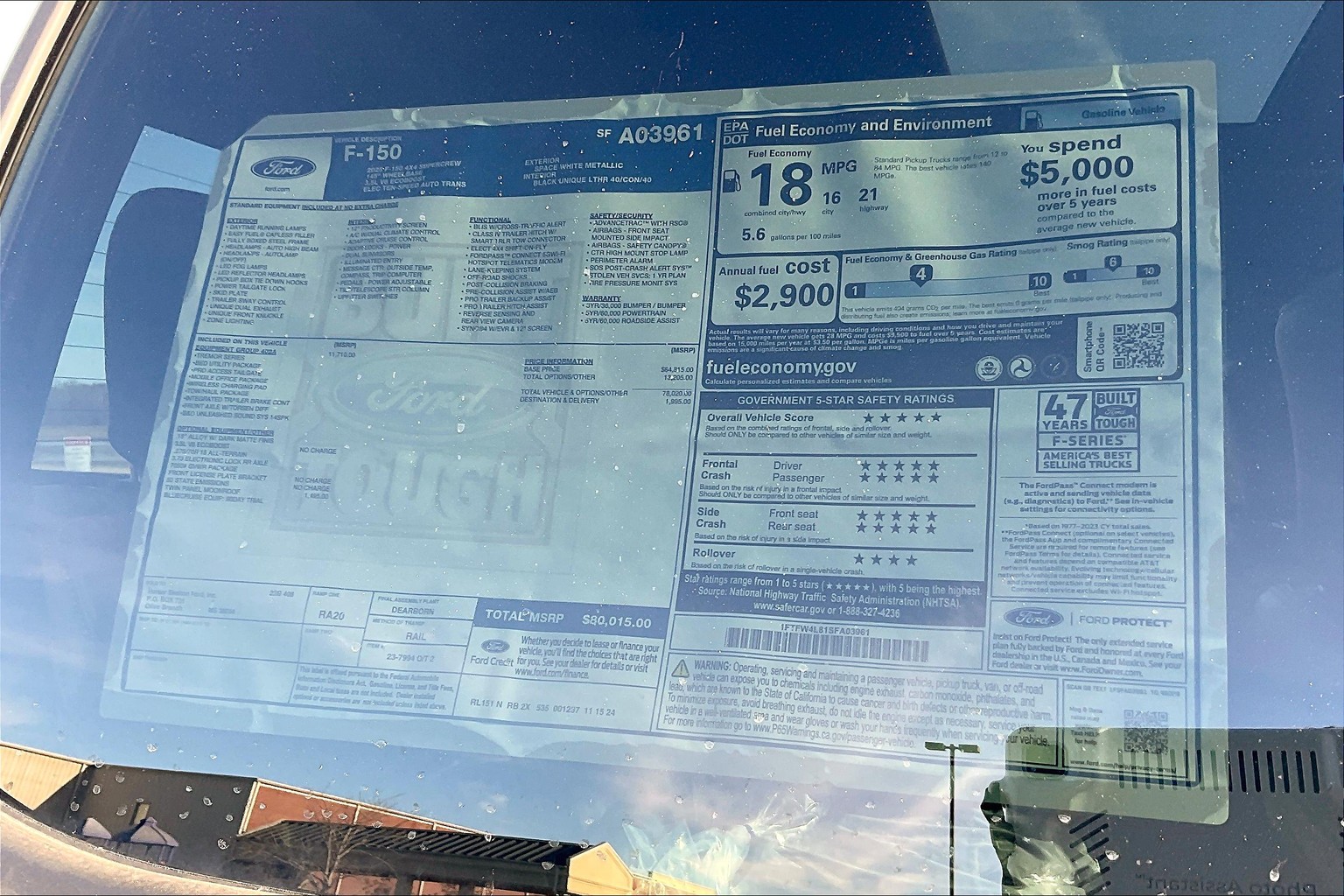 New White Metallic 2025 Ford F-150 Tremor for Sale in